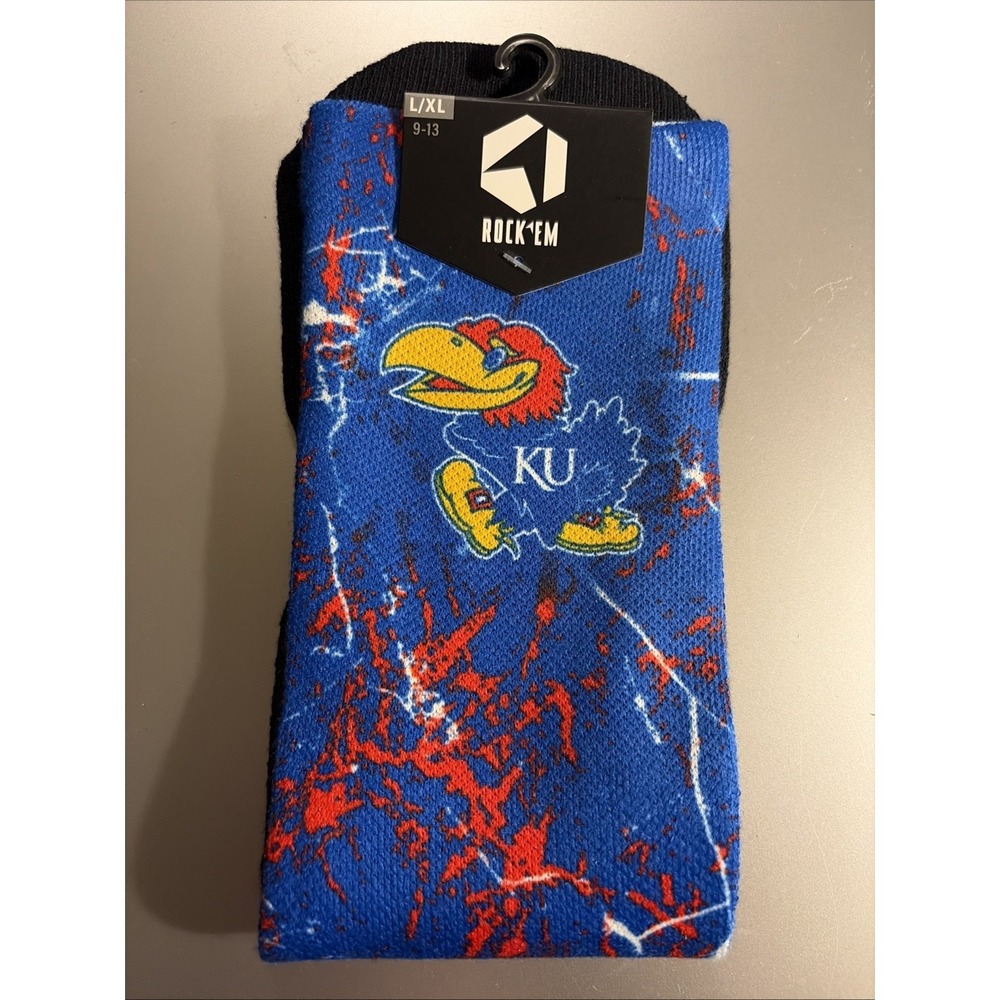 Rock Em NCAA , University Of Kansas Jayhawks Socks Large/XL